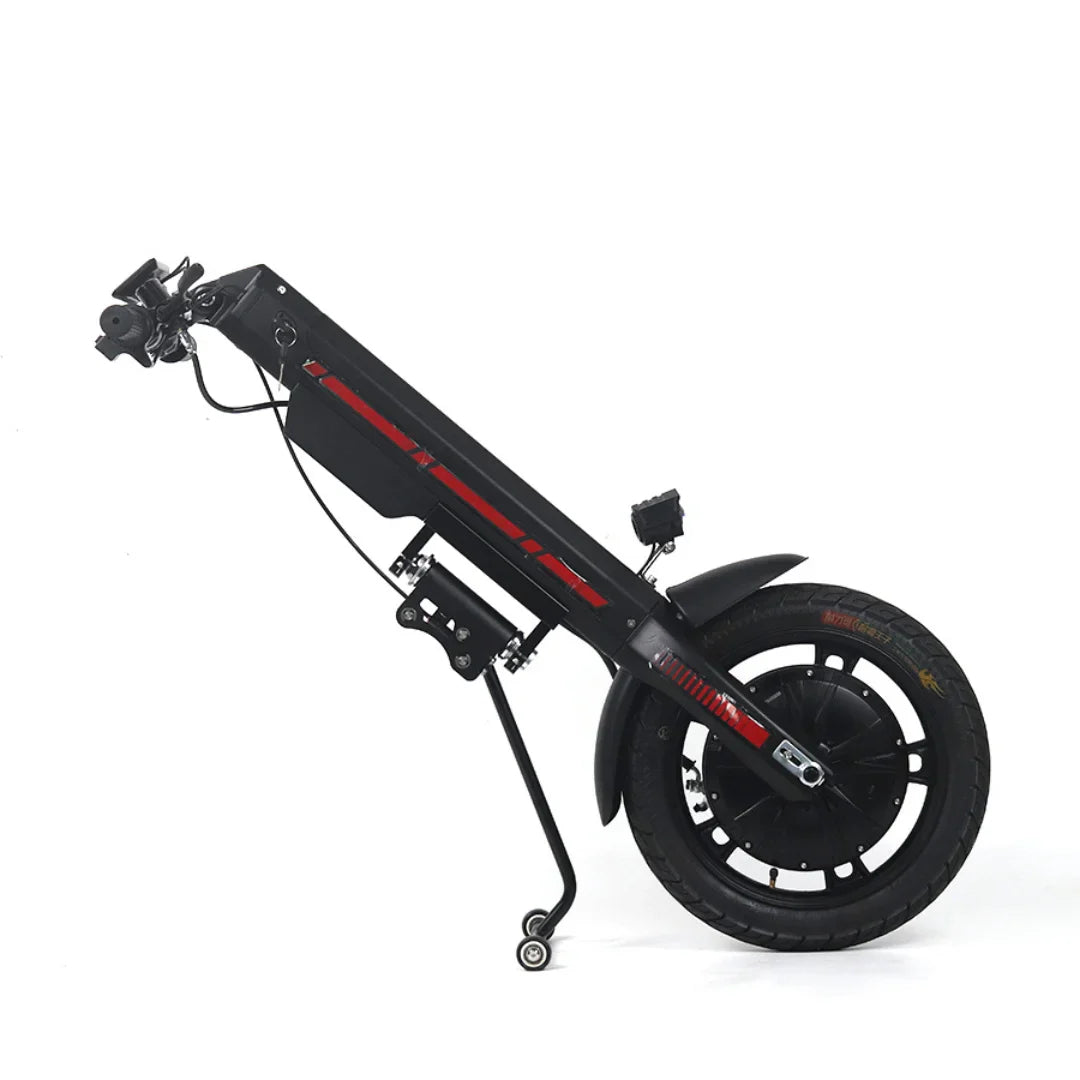 Electric Handbike Mijo Mt03 features a sleek design, compact structure, and robust rear wheel for stability.