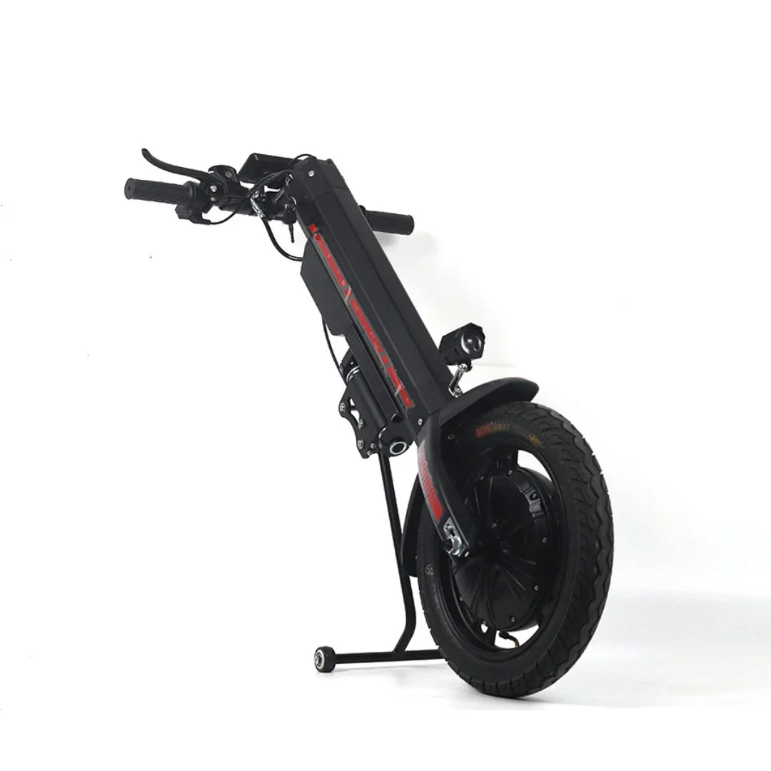 Electric Handbike Mijo Mt03 features a compact design with a black frame and a single large wheel, ideal for portability.