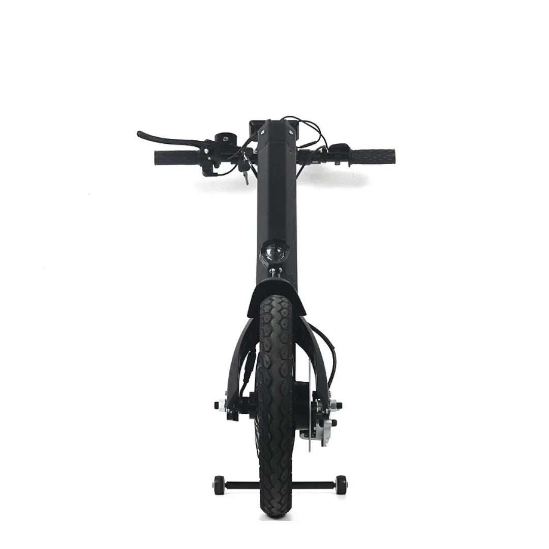 Electric Handbike Mijo Mt03, sleek black electric handbike with robust wheels and handlebars, compact design.