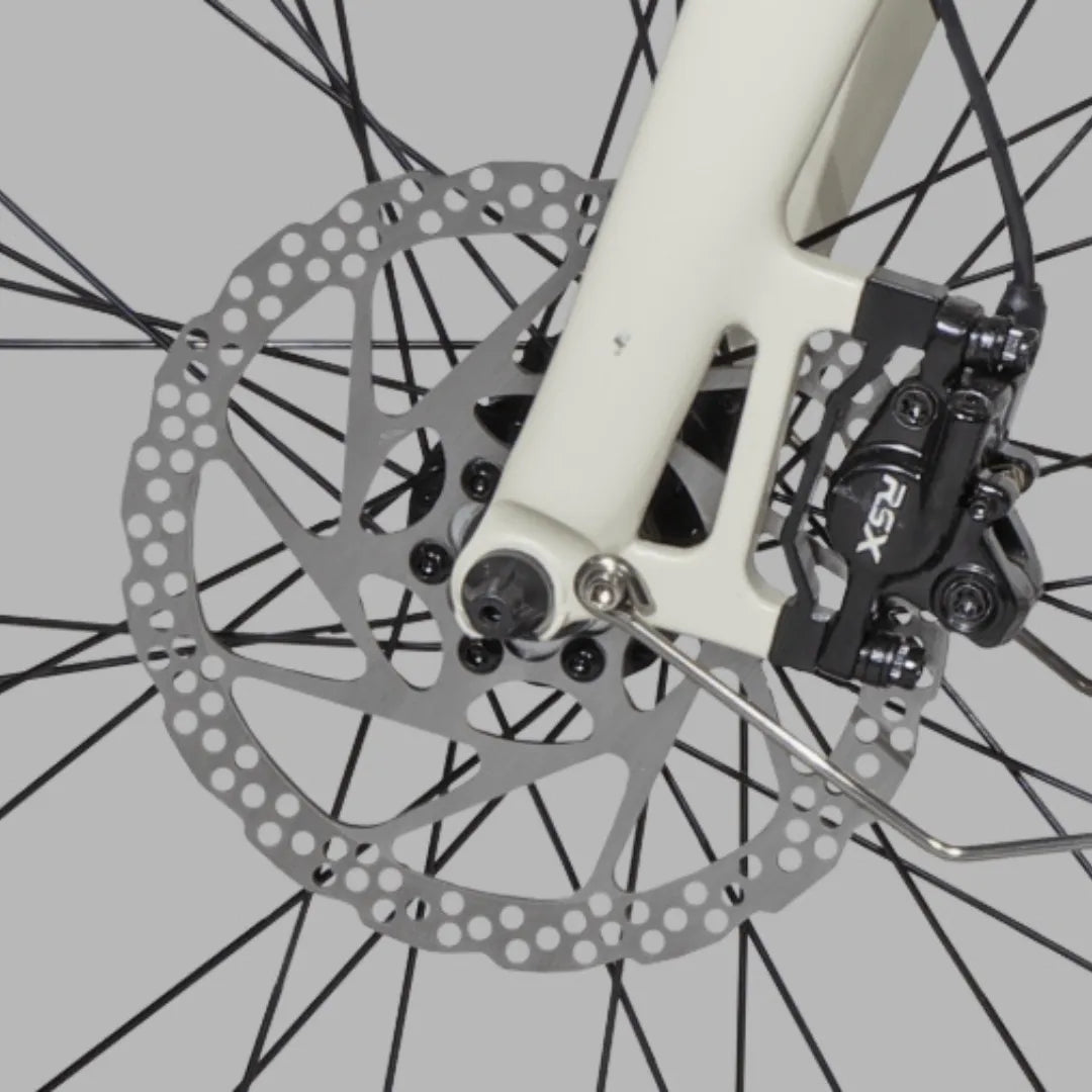 Electric bicycle MS Energy C30 – front disc brake and caliper detail