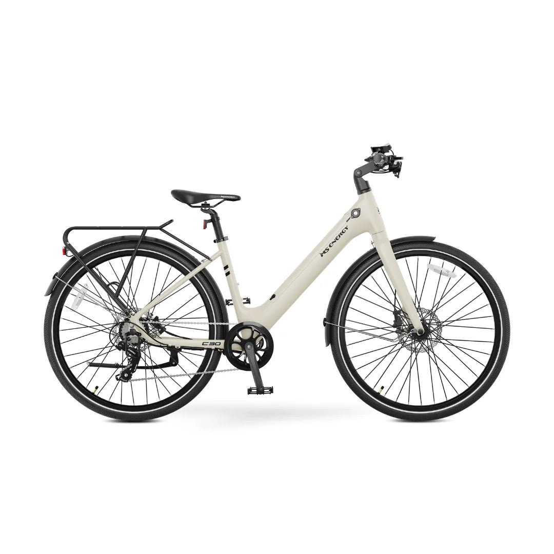 Electric bicycle MS Energy C30 – side view, cream colour