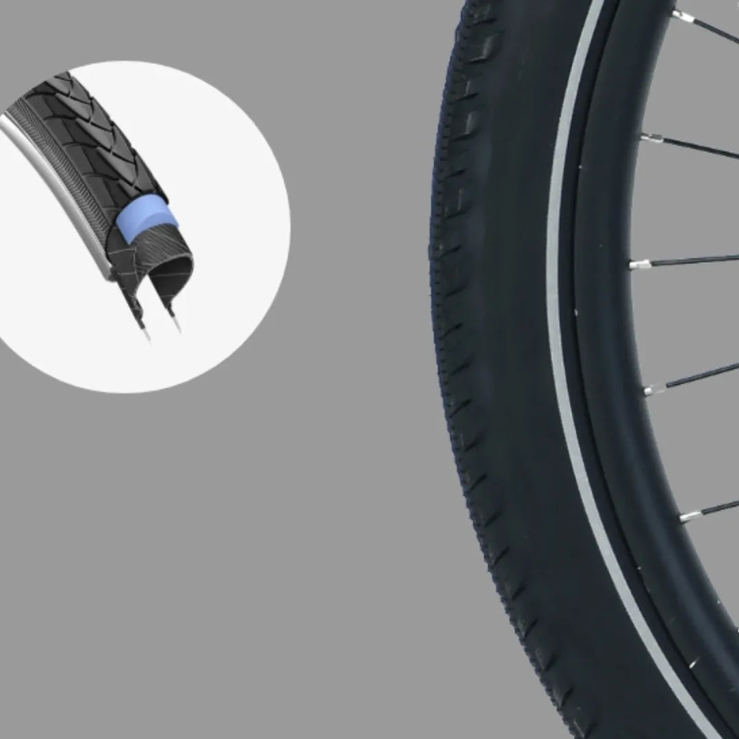 Electric bicycle MS Energy SUV C502 – tire tread and inner tube detail