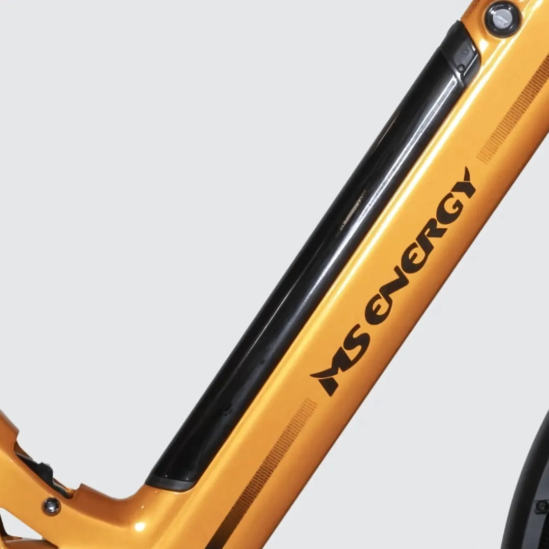 Electric bicycle MS Energy SUV C502 – frame detail with branding
