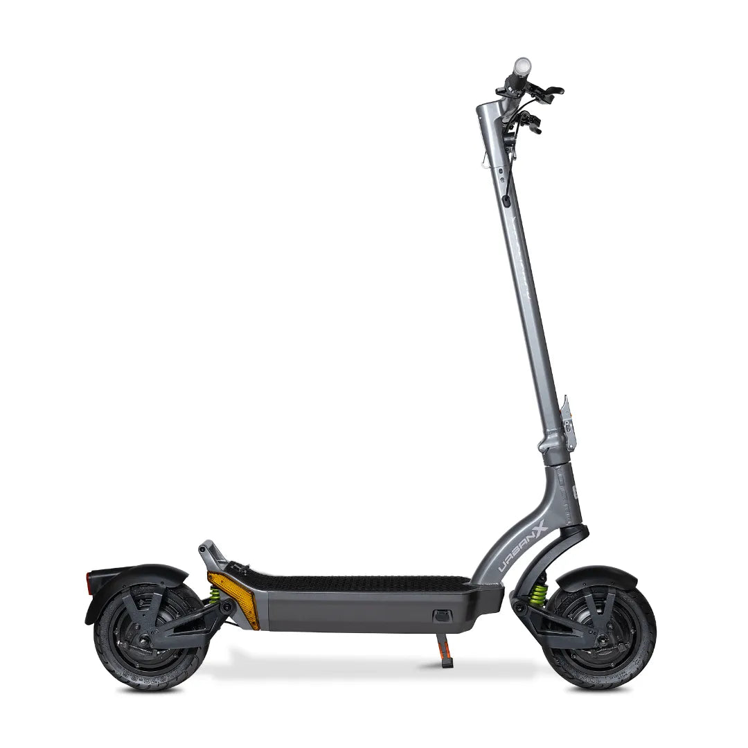 Electric scooter MS Energy Urban X – side view, kickstand retracted