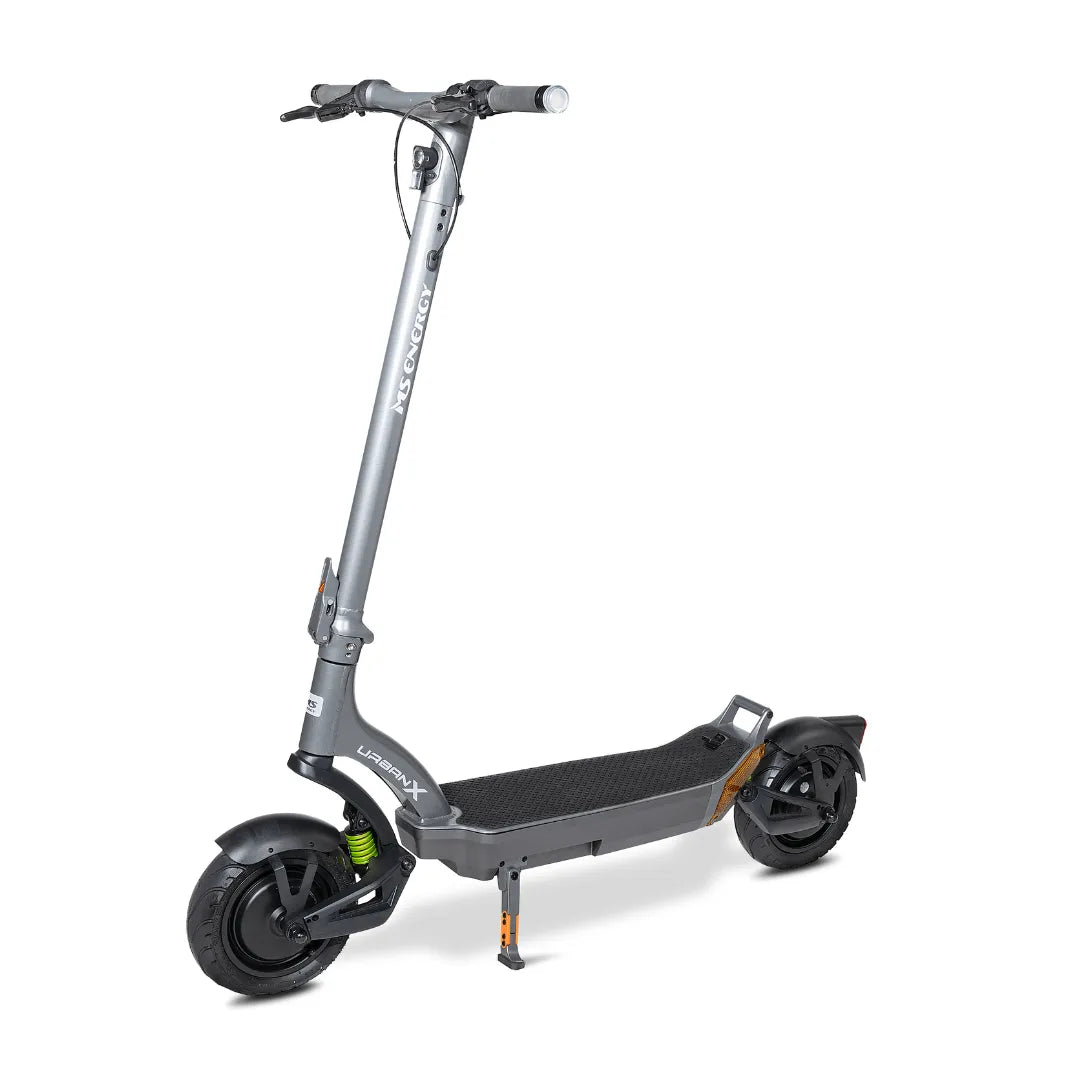 Electric Scooter Ms Energy Urban X features a sleek design, sturdy build, and durable tires for urban commuting.