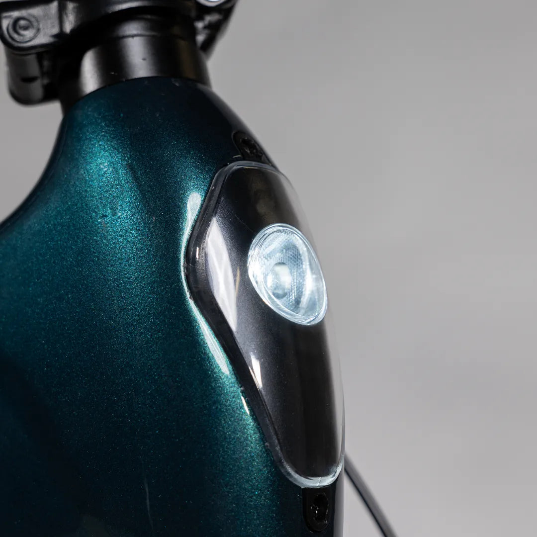 Electric bicycle MS Energy UrbanFold i6 – integrated front headlight close-up