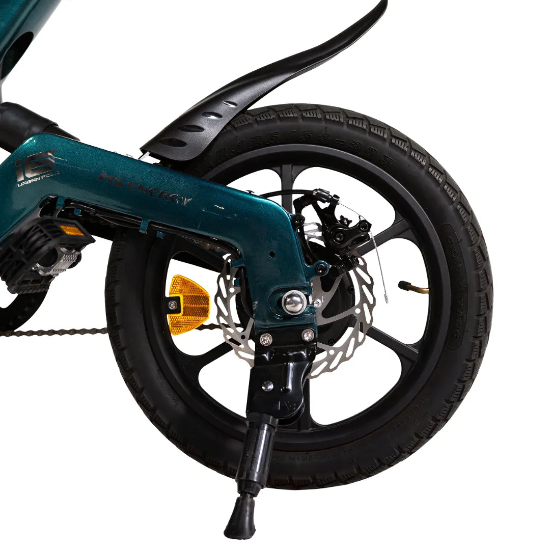Electric bicycle MS Energy UrbanFold i6 – rear wheel, kickstand, disc brake