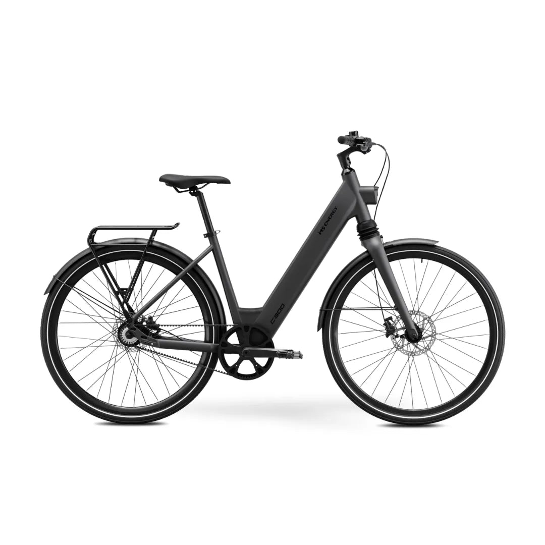 Electric bicycle MS Energy C300 – side view, dark grey colour variant