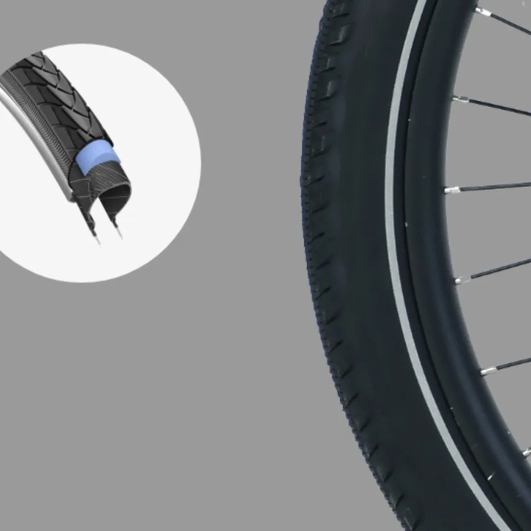 Electric Bike Ms Energy C300 features a durable tire design for enhanced performance and stability.