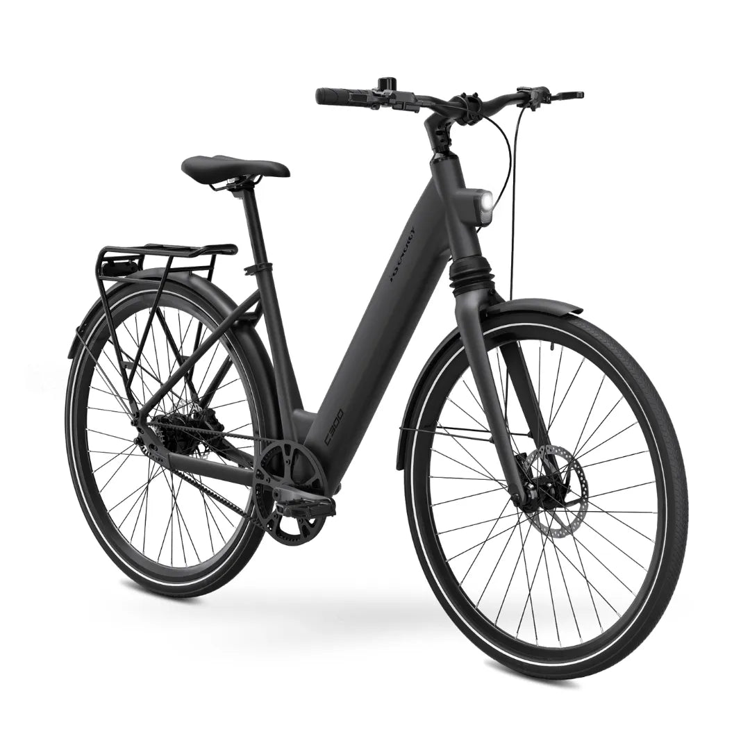 Electric bicycle MS Energy C300 – front three-quarter view, dark grey