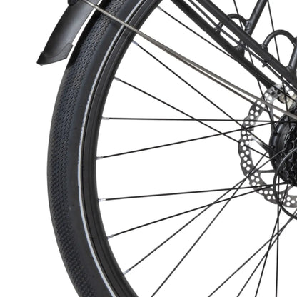 Electric Bike Ms Energy C40 features a sturdy rear wheel with a sleek tire and a detailed brake disc system.