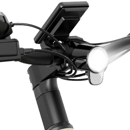 Electric Bike Ms Energy C40 features a sleek handlebar with a display, light, and charging port for convenience.