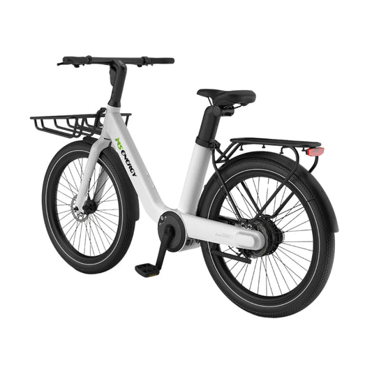 Electric Bike Ms Energy Cityzen C102 features a sleek design, practical rear rack, and durable tires, perfect for city commuting.