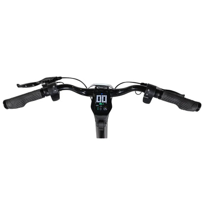 Electric Scooter Ms Energy Flare X features a sleek handlebar with a digital display, ergonomic grips, throttle and brakes.