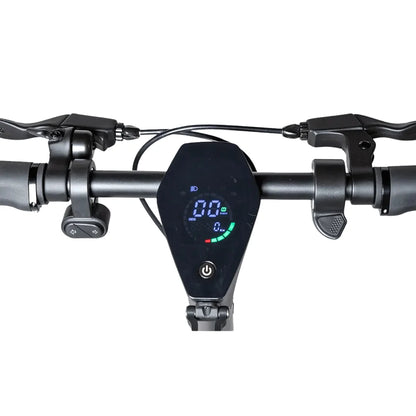 Electric Scooter Ms Energy Mentor features a sleek control panel with a clear digital display, indicators, and grips.