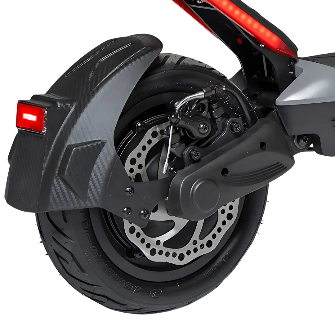 Electric Scooter Ms Energy Mentor features a robust rear tire, efficient braking system, and sleek design.
