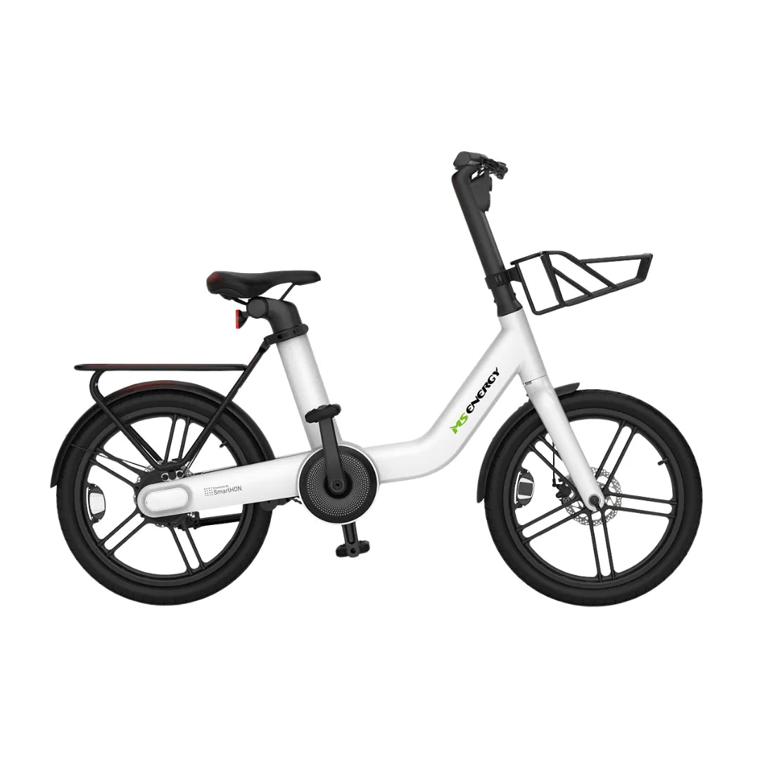 Electric bicycle MS Energy PulseUrban C20 – white colour variant, side view