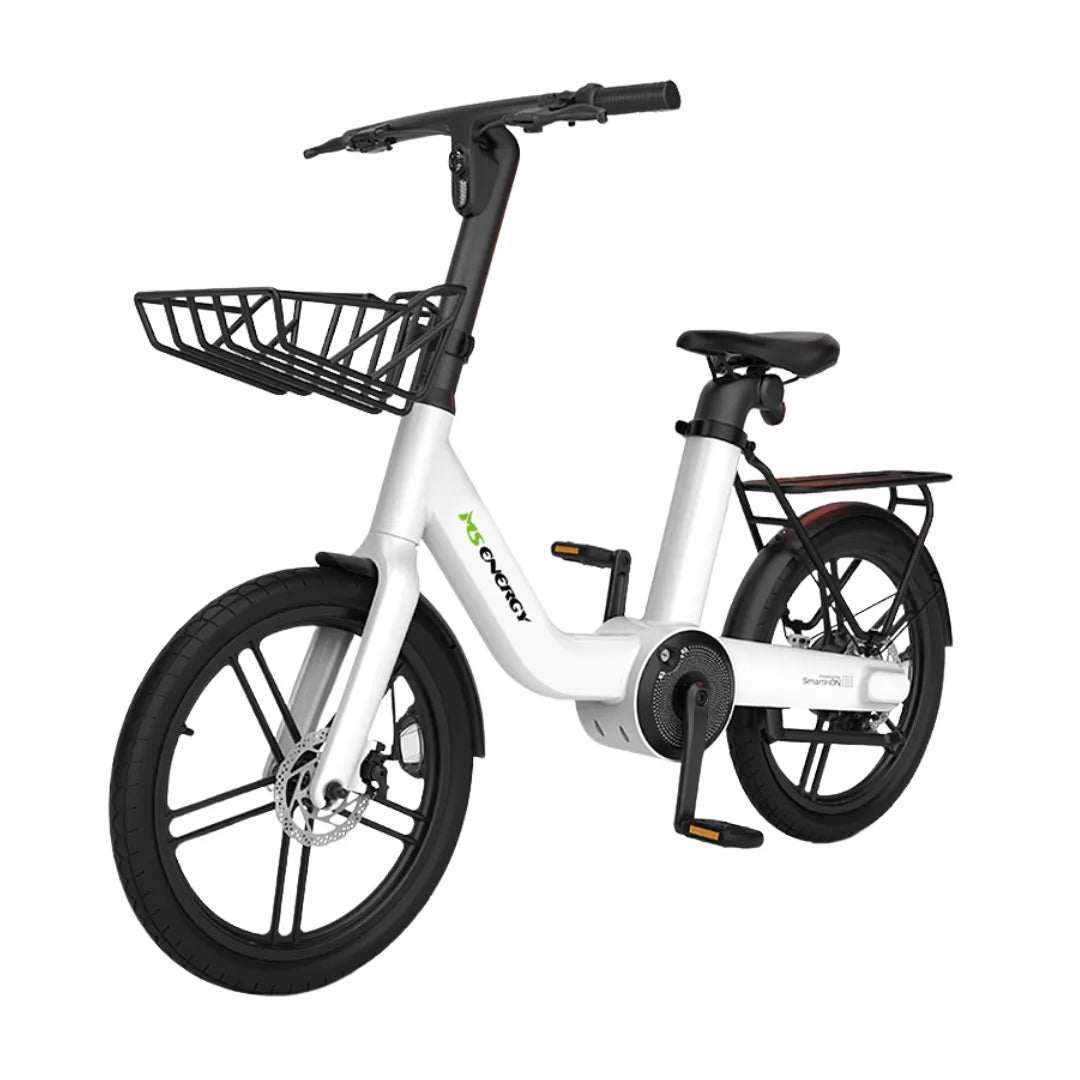 Electric bicycle MS Energy PulseUrban C20 – white colour variant, front three-quarter view