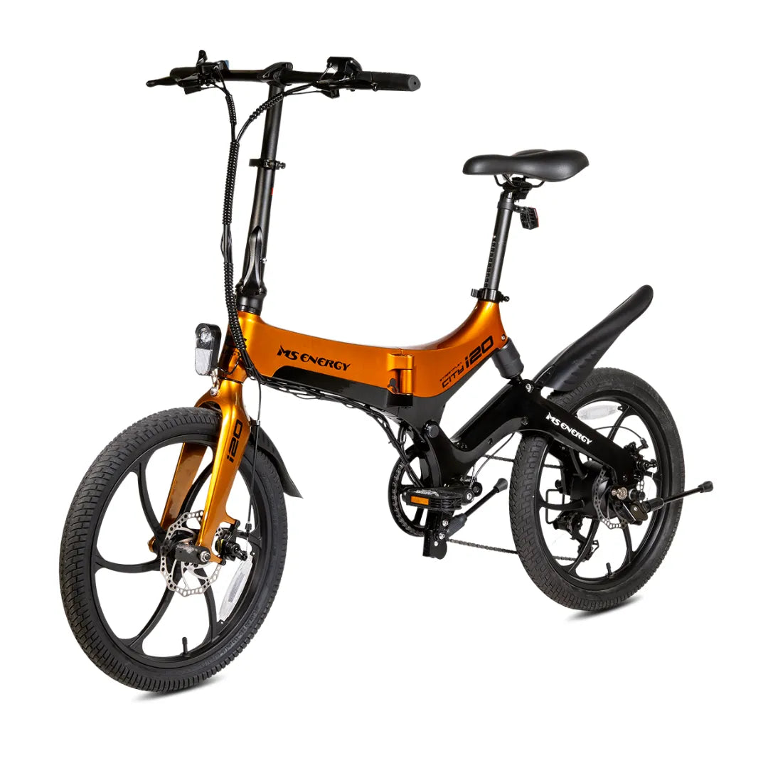 Electric bicycle MS Energy StreetFlex i20 – side view, orange and black