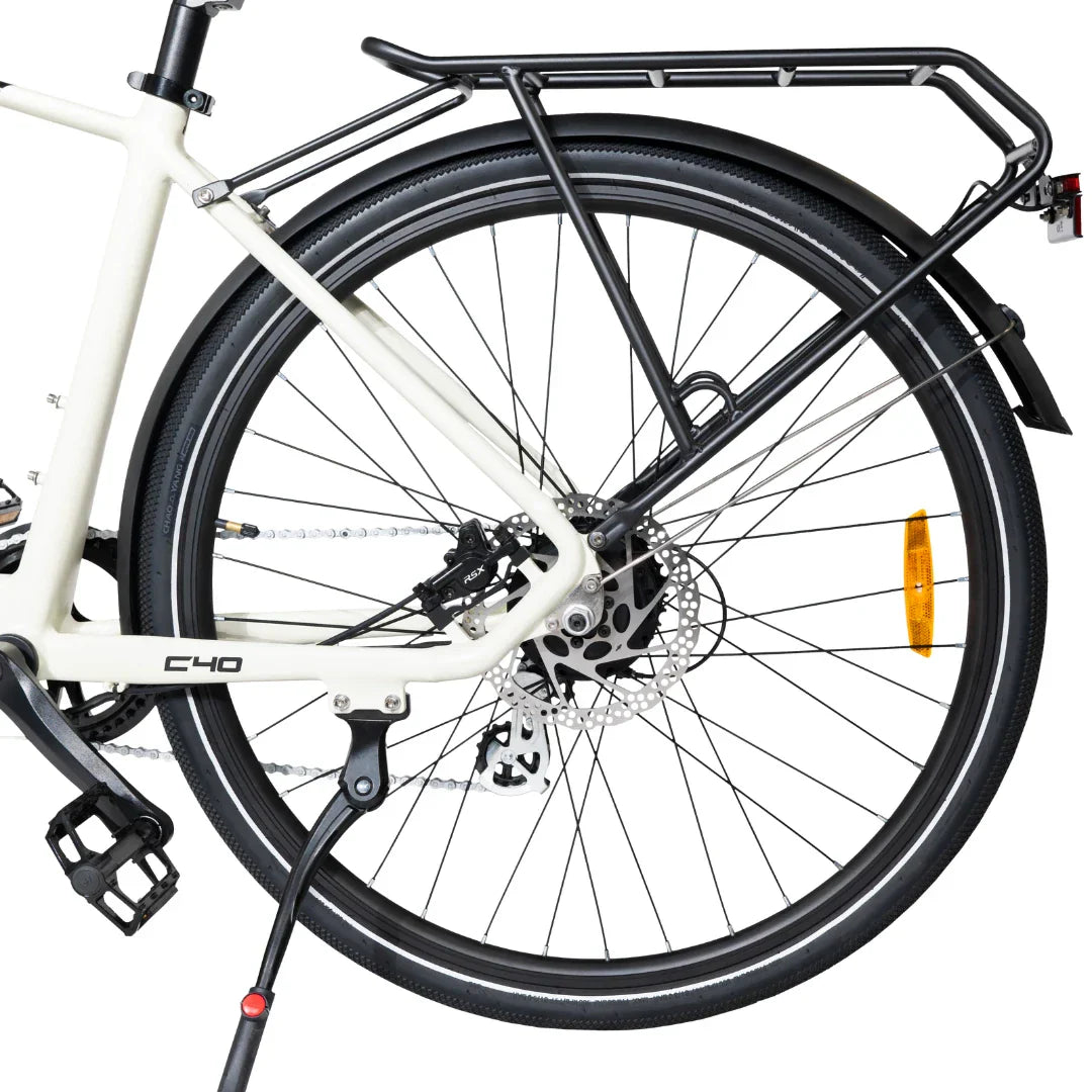 Electric bicycle MS Energy C40 – rear wheel, rack, and kickstand