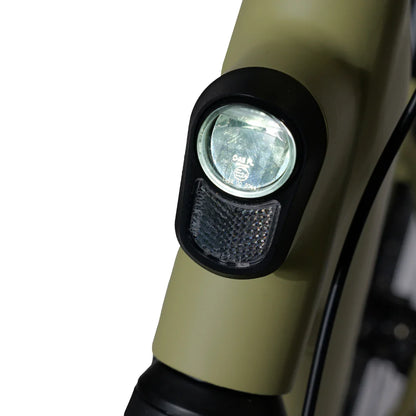 Electric Bike Ms Energy C300 features a stylish design with an integrated front light for visibility.