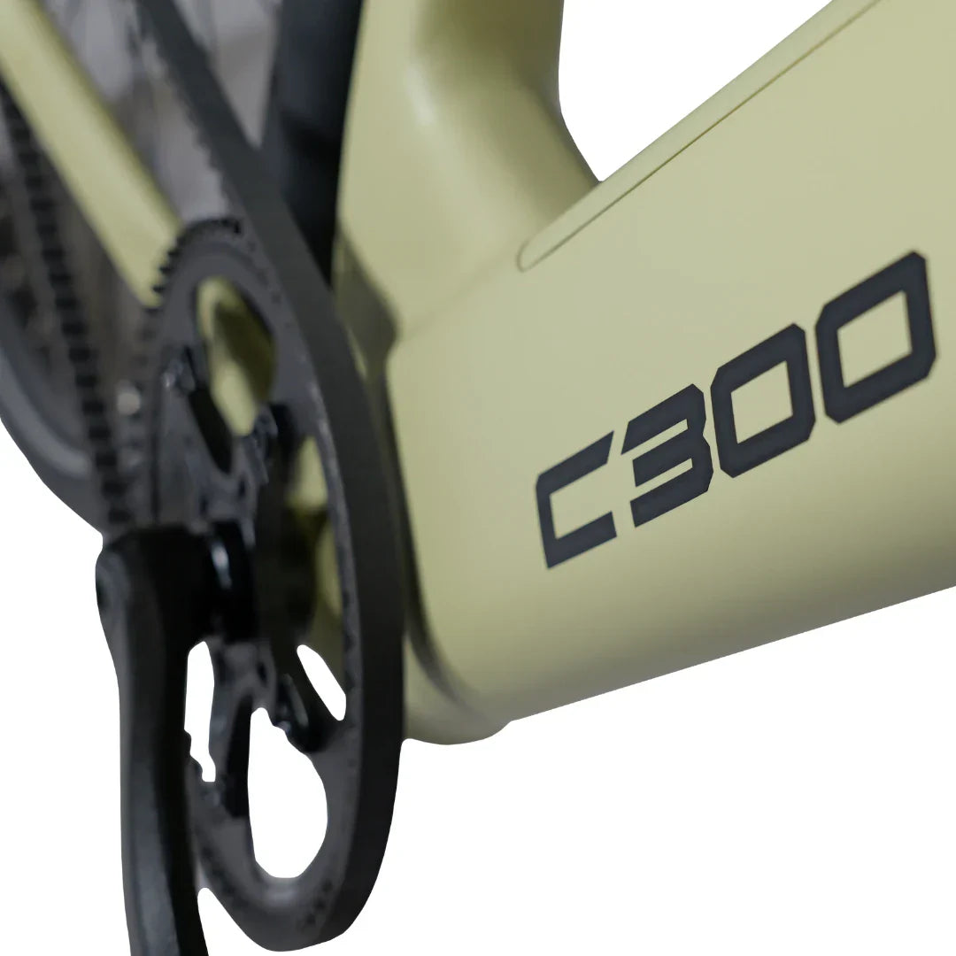 Electric bicycle MS Energy C300 – frame model number and pedal close-up