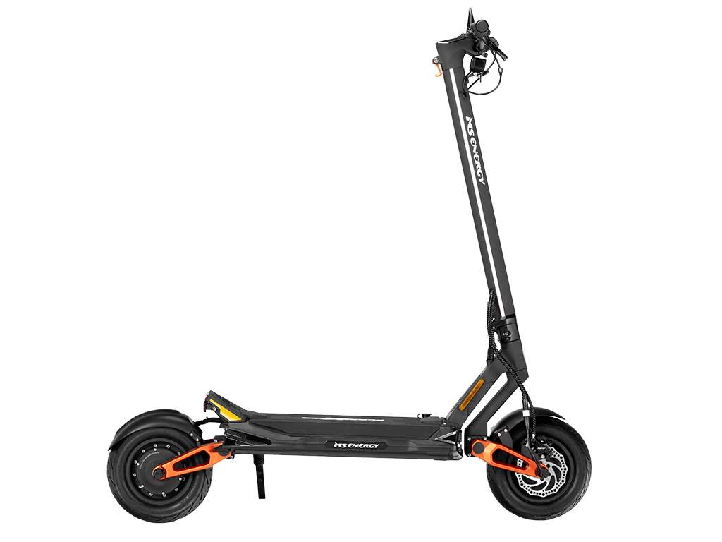 Electric scooter MS Energy Flare X PRO – side view, orange accents
