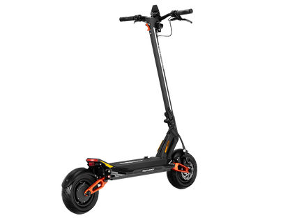 Electric Scooter Ms Energy Flare X Pro features a sleek design, dual brake system, robust frame, and large wheels for stability.