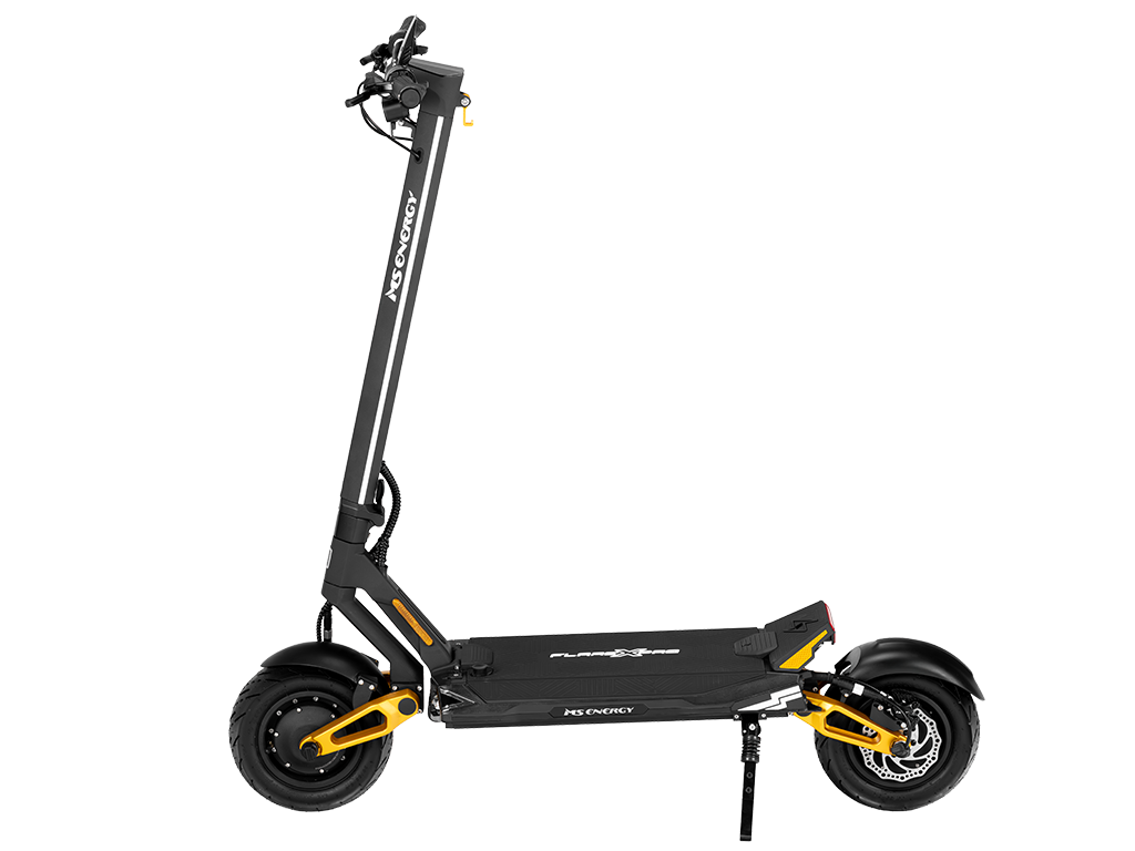 Electric scooter MS Energy Flare X PRO – side view, yellow accents