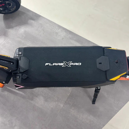 Electric Scooter Ms Energy Flare X Pro features a sleek black design with a textured surface and logo.
