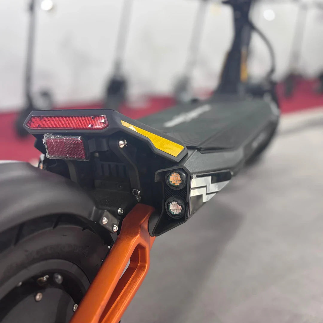 Electric Scooter Ms Energy Flare X Pro features a sleek design, bright tail lights, and durable build for safety.