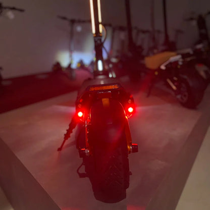 Electric Scooter Ms Energy Flare X Pro features a sleek design, illuminated rear lights, and robust tires.