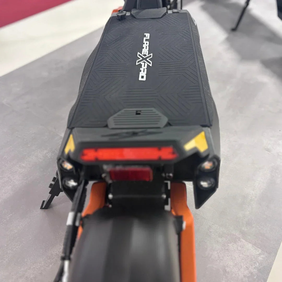 Electric scooter MS Energy Flare X PRO – rear view with deck and lights