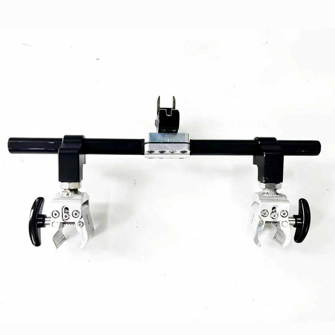 Electric Handbike Mijo Mt01, featuring a sturdy mounting bracket with adjustable clamps and handles for stability.