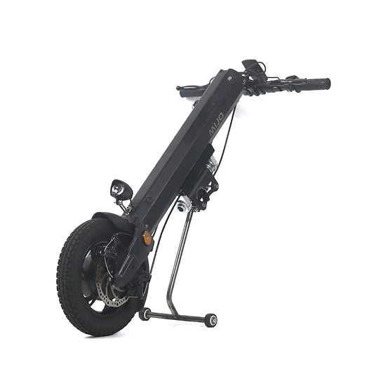 Electric Handbike Mijo Mt01, sleek design with compact folding frame, features single front wheel and handlebar.