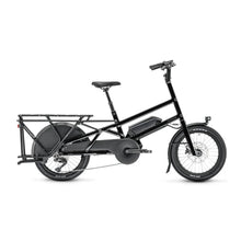 Electric bicycle Mustache Lundi 20 3 in black, with a robust frame and trunk