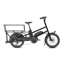 Electric bike Mustache Lundi 20 3 in elegant black design with trunk and wide tires