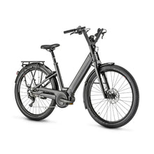 Electric bike Mustache Lundi 27 1 in elegant black design, with a frame with low entry and wide tires