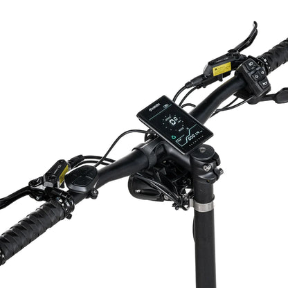 Handlebars of the electric scooter Nami Blast 2 Max featuring a digital display and control buttons