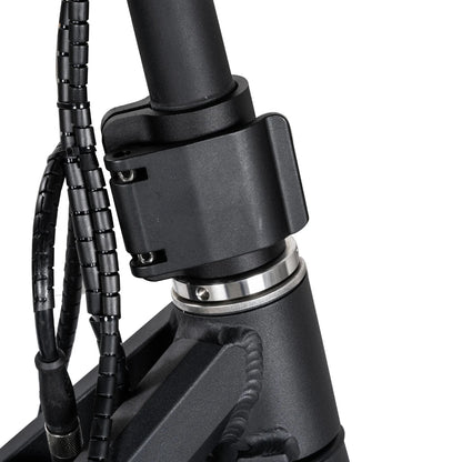 Close-up view of the folding mechanism and cables of the electric scooter Nami Blast 2 Max