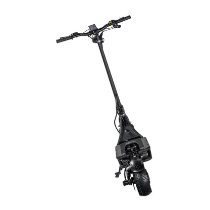 Electric scooter Nami Blast 2 Max viewed from above, showcasing its handlebars and rear wheel