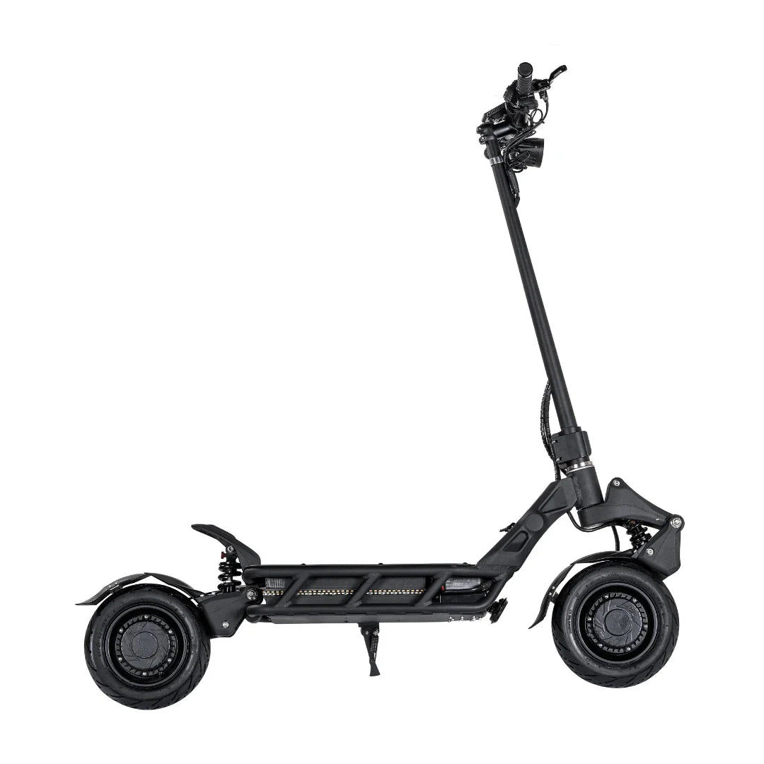 An electric scooter Nami Blast 2 Max shown from the side, featuring a sleek black design and large wheels