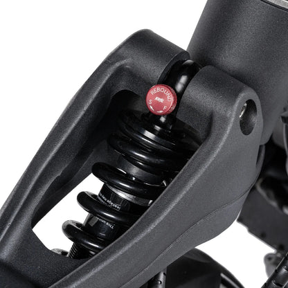 Electric Scooter Nami Blast Max features a robust suspension system with adjustable rebound settings.