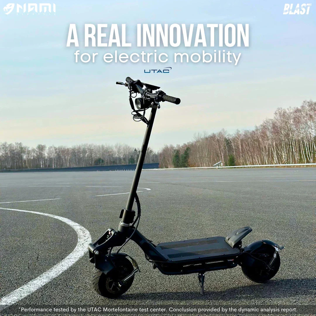Electric Scooter Nami Blast Max features a sleek design, sturdy build, and advanced technology for smooth rides.