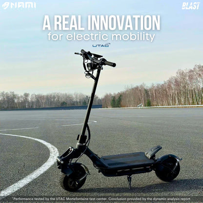Electric Scooter Nami Blast Max features a sleek design, sturdy build, and advanced technology for smooth rides.