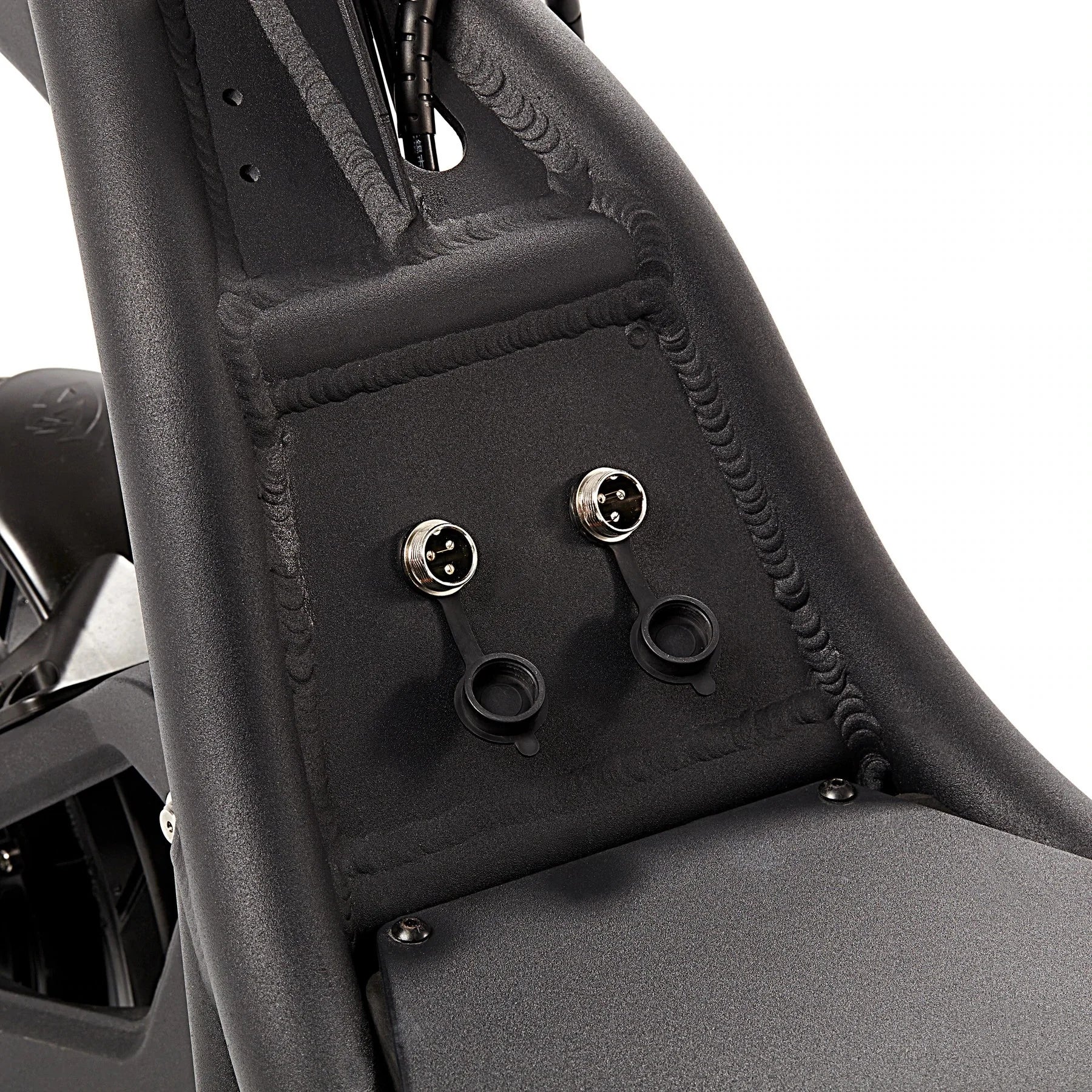 Electric Scooter Nami Burn E 3 features a robust design with dual charging ports designed for efficiency.