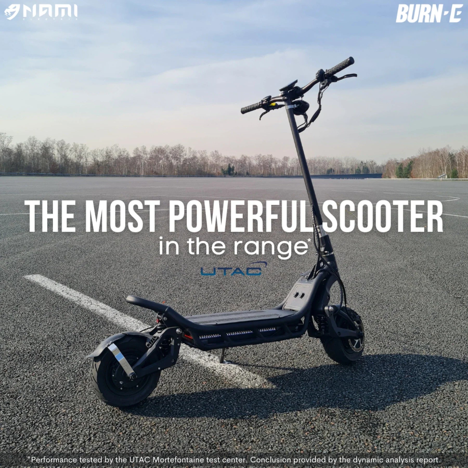Electric Scooter Nami Burn E 3, showcasing sleek design and robust features for powerful performance.