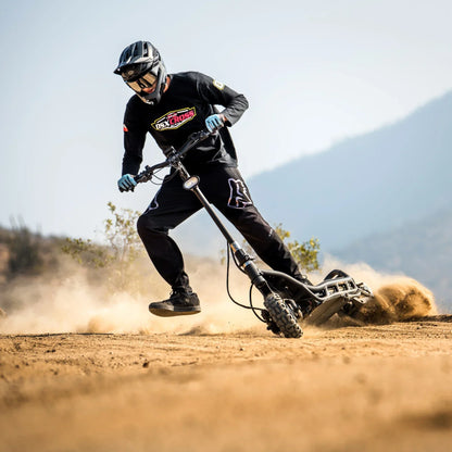 Electric Scooter Nami Burn E 3 Max, designed for off-road adventures, showcasing rugged terrain performance.