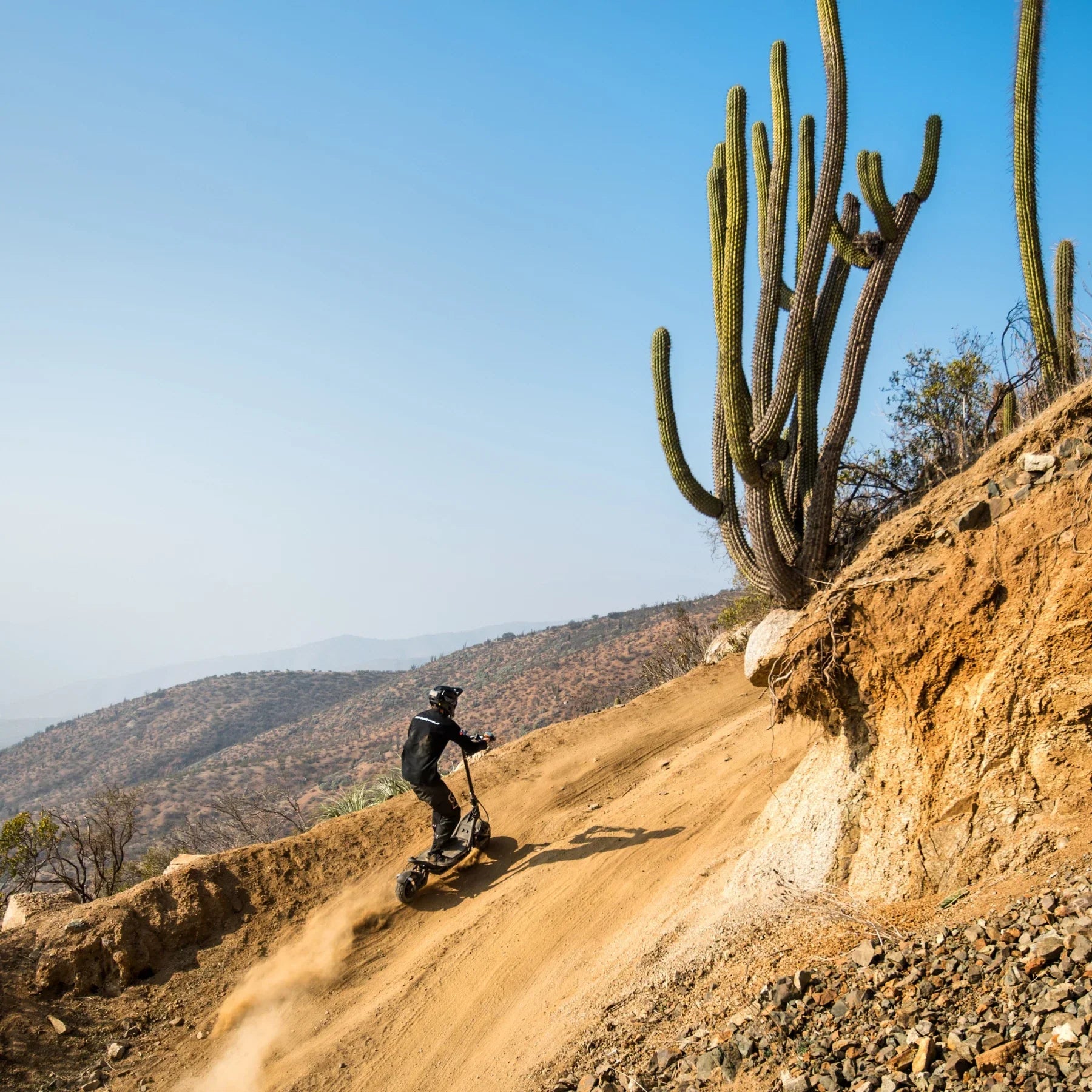 Electric Scooter Nami Burn E 3 Max, feature-rich design for rugged terrains and adventurous rides on dirt paths.