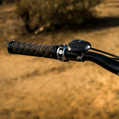 Electric Scooter Nami Burn E 3 Max features a textured grip and a sleek control panel on the handlebars.